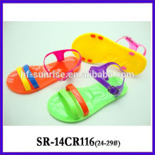 Las sandalias claras de la jalea de SR-14CR116 sandalias plásticas de los últimos nuevos niños venden al por mayor las sandalias de la jalea